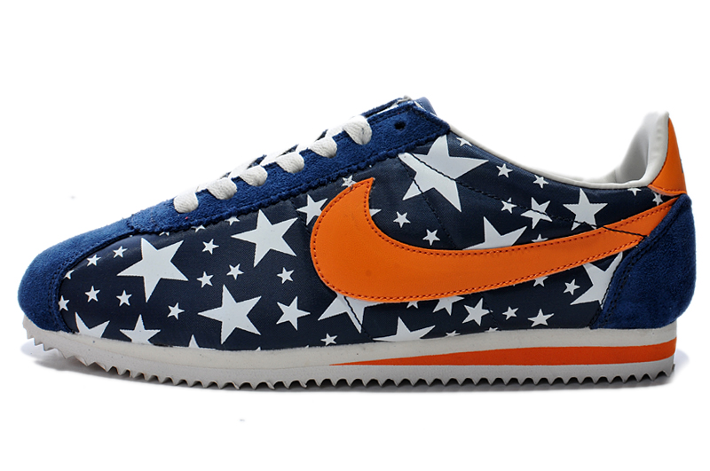 2014 Nike Cortez nouvelles chaussures etoiles lumineuses sombres des femmes orange Gump (1)